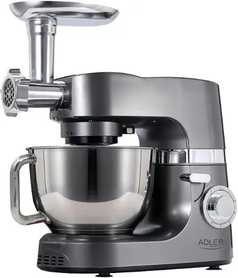 Obrázek produktu pro Kuchyňský robot, planetární mixér, 2200 W, 7 L nerezová mísa, 6 rychlostí, multifunkční kuchyňský robot 4 v 1, hnětač, mlýnek na maso, ochranný kryt proti stříkání, naklápěcí hlava