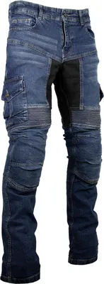 Produktbild von Herren Motorradjeans Biker Jeans Cargo Blau mit Protektoren Bikerjeans Motorrad(W32 / L32)