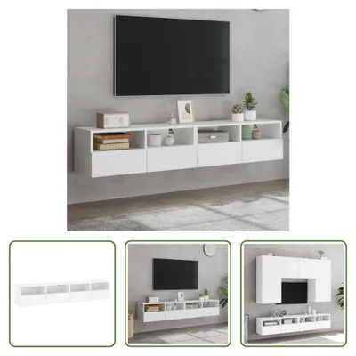 Produktbild von The Living Store TV-Wandschränke 2 Stk. Weiß 80x30x30 cm Holzwerkstoff