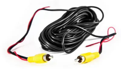 Produktbild von Carmedien 10m Rückfahrkamera Videokabel Cinch Kabel mit Steuerleitung Chinch Stecker gelb 10 Meter Anschlusskabel