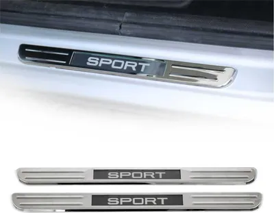 Image de Seuils de porte Sport éclairés par LED chrome acier inoxydable 2 pcs 45 cm