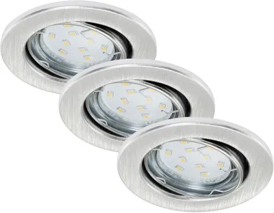 Zdjęcie produktu dla Zestaw lamp wpuszczanych LED IP23 3-częściowy 3x3W 3x250 lm 3000 K aluminium Ø 8,6/6,8 cm 230V