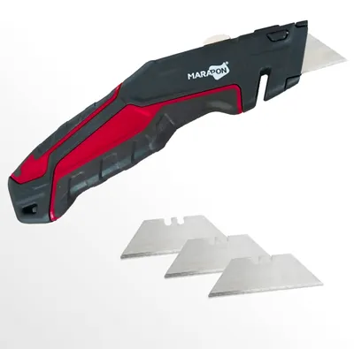 Produktbild von MARAPON® Teppichmesser Profi mit 4 Klingen | extra robustes Teppichmesser | Tasc