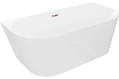 Obrázek produktu pro Mexen Oval Slim volně stojící přisazená vana 170 x 80 cm, bílá, přepad růžové zlato - 52661708000-60