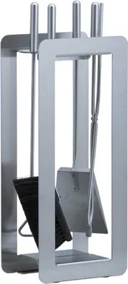 Produktbild von Heibi Kaminbesteck aus Edelstahl 5-teilig silber modern 22,5x16x59 cm