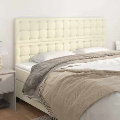 Image de vidaXL Têtes de lit 4 pcs. Crème 100x5x78/88 cm similicuir - Tête de lit - Têtes de lit - Tête de lit