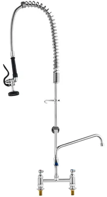 Zdjęcie produktu dla VEVOR Bateria zlewozmywakowa z wyciąganą wylewką, wysokość 112 cm, środek 203 mm, obrotowa wylewka 305 mm, mosiężna bateria zlewozmywakowa do montażu pokładowego, do zlewozmywaków 1/2/3 komorowych