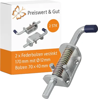 Produktbild von Torriegel verzinkt 170 mm Türriegel - Bolzen Durchmesser 12mm Grundplatte 70×40 mm