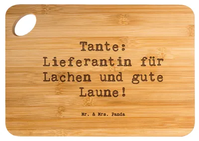 Produktbild von Mr. & Mrs. Panda vesperbrett Spruch Tante Lieferantin - Transparent - Geschenk, Hackbrett, Zuneigung, persönliche Erinnerungen, Schneidebrett, Nichte, Freude, Brett