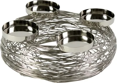 Produktbild von Adventskranz Tangle - silber - Edelstahl - 28x11 cm