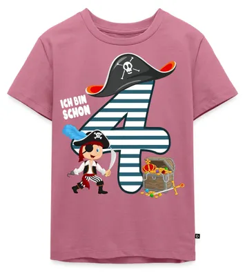 Produktbild von Spreadshirt 4. Geburtstag Schon Ich Bin Vier Pirat Schatz Kinder Premium T-Shirt, 98/104 (2 Jahre), Mauve