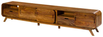 Immagine prodotto di MASSIVMOEBEL24 | Mobile Tv in legno di sheesham 260x40x48 laccato marrone chiaro MAILAND #128