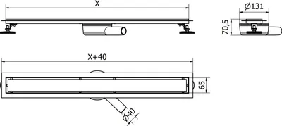 Obrázek produktu pro Mexen Flat 360° M13 otočný lineární odtok 2v1 100 cm, zlatý kartáčovaný - 1A10100-40