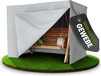 Productafbeelding van Beschermhoes voor Hollywoodschommel, winterbestendig, geschikt voor 3-4 personen, gemaakt van 600D Oxford-stof, afmetingen 150x210x150 cm, kleur grijs – Afdekhoes met 2 ritsen – Afdekkap voor tuinschommel, weerbestendig