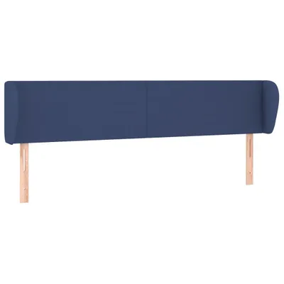 Image de Tête de lit avec oreilles bleu 183x23x78/88 cm Tissu