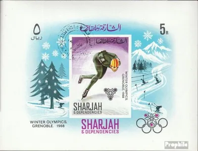 Produktbild von Briefmarken Sharjah 1968 Mi Block31 (kompl.Ausg.) gestempelt Olympische Winterspiele 68