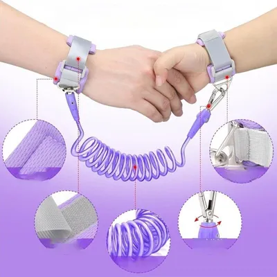 Produktbild von Kinder Sicherheits-Armband Anti-Verlust Verstellbar Atmungsaktiv Baumwolle 1-6 Jahre, Rosa Schmetterling