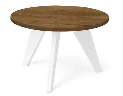 Obrázek produktu pro DEKORI_INTERIORS, konferenční stolek LORA, 75 cm – minimalistický, lehký a nadčasový pro moderní interiéry (dub Lefkas/bílá)
