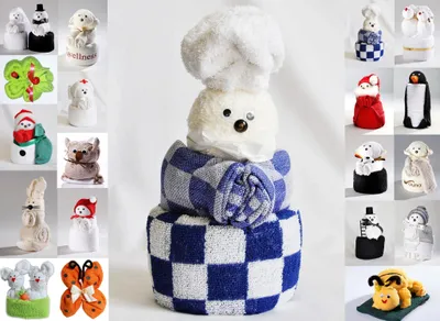 Produktbild von Frottier Geschenk Set viele Modelle Handarbeit Origami Gästetuch Handtuch Waschhandschuh, Motiv/Art:Koch