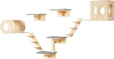 Produktbild von Famanu Katzenwandregal Set - 7 Teile für Spielen, Klettern und Schlafen