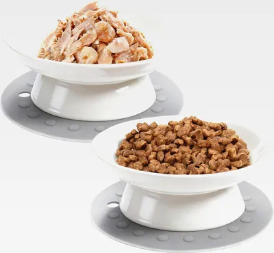 Produktbild von Katzennapf,2 Stück Futternapf Katze Aus Keramik Erhöhter Zervixschutz-Katzennapf Futternapf Katze Erhöht Fressnäpfe Katzen Für Katzen Mit Wasser, Trockenfutter, Nassfutter