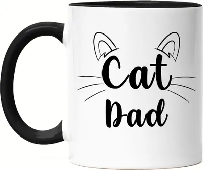 Produktbild von Cat Dad Tasse Schwarz Katzen-Papa Geschenk Katzenliebhaber Katzenbesitzer Katzen Kätzchen Kaffeetasse