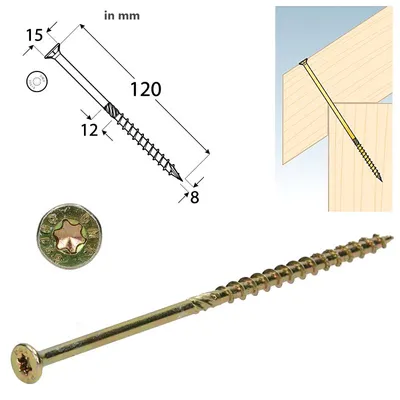 Produktbild von DMX - Holzbauschrauben mit Senkkopf CS - 8mm TORX - Zink galvanisiert