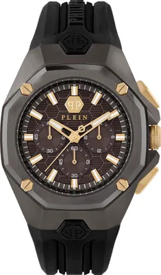 Produktbild von Philipp Plein PWTBA0323 OCTAGON HYPER-$PORT braun schwarz Silikon Herren Uhr NEU