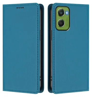 Produktbild von Handyhülle für Motorola Moto G06, Kunstleder Klapphülle Stoßfeste Magnetische Hülle mit Ständer Blau