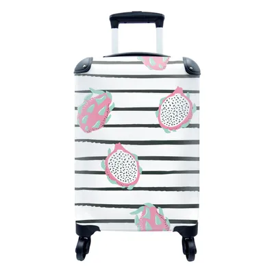 Produktbild von MuchoWow® Koffer Handgepäck Trolley Rollkoffer Kleine Reisekoffer mit 4 Rollen - Sommer - Obst - Rosa - Cabin Size < 55x40x23 cm & 55x40x20 cm - Fotokoffer - Kabinenkoffer - Boardgepäck - Reise-Box - Reisekoffer - Reisegepäck - Koffer mit Bild - Trolley für Kinder
