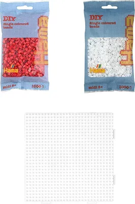 Produktbild von Hama Set Weihnachtsmütze mit 2.000 Midi-Bügelperlen und Stiftplatte