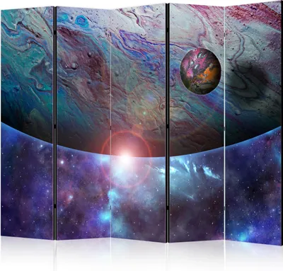Produktbild von 5-teiliger Einseitiger Vlies Paravent - In Orbit II 225x172 cm Landschaften c-A-0142-z-c