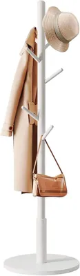 Image de Porte-manteau sur pieds - Étagère à cintres - Rangement de vêtements - Hauteur réglable - 172 x 38 cm - Blanc