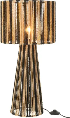 Zdjęcie produktu dla Lampa stołowa J-Line Stripes Ropes metal/papier czarny/naturalny