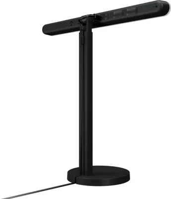 A black LED streaming light on a white background.