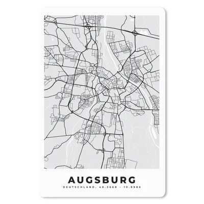 Produktbild von MuchoWow® Mauspad Mousepad Stadtplan - Deutschland - Karte - Augsburg 18x27 cm - Mousepads - Maus Mat - Pad - Mausunterlage