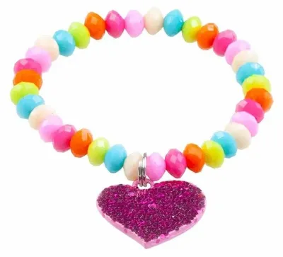 Produktbild von Buntes Armband mit Herzanhänger, für Kinder