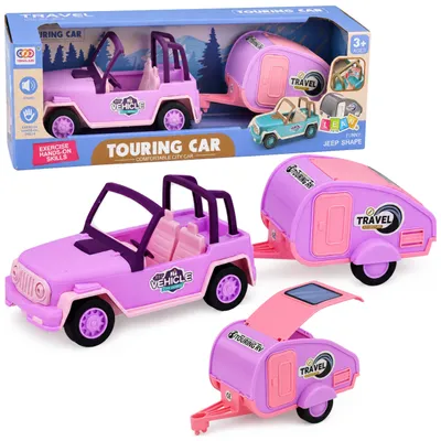 Productafbeelding van Terreinwagen met campergeluiden Roze reisset
