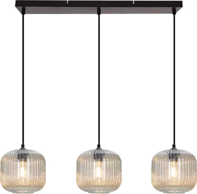 Produktbild von Olucia - CHARLOIS - Pendelleuchte - Bernstein/Schwarz - 3 Lampen
