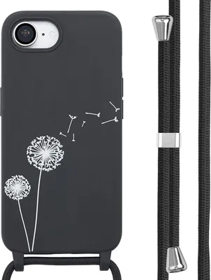 Produktbild von imoshion SilikonHülle design mit Band iPhone 16e - Dandelion Black