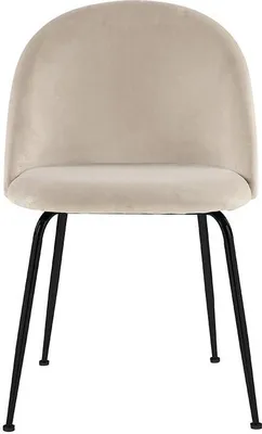 Produktbild von 2er Set MELBOURNE Stühle - Velours und Metall in mattschwarz - Farbe beige