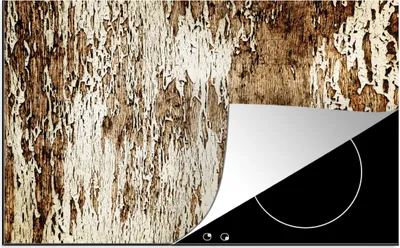 Produktbild von KitchenYeah© Herdabdeckplatte Holz - Rustikal - Baum , 80x52cm, Küche Deko, Glaskeramikkochfeld Herdabdeckung, Abdeckplatte fùr Kochfeld