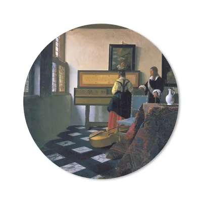 Produktbild von MuchoWow® Mauspad Mousepad Die Musikstunde - Johannes Vermeer 40x40 cm - Mousepads - Maus Mat - Pad - Mausunterlage - Schreibtisch Accessoires