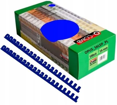 Zdjęcie produktu dla Oprawiacz plastikowy, niebieski, do 125 arkuszy, szerokość grzbietu 14 mm, opakowanie 100 sztuk