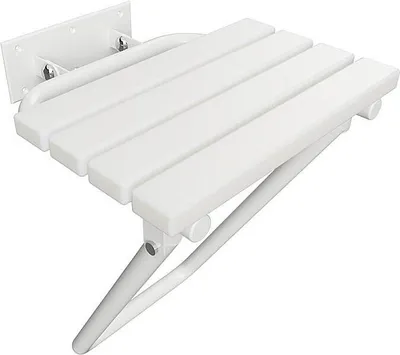 Produktbild von BELP Duschklappsitz Edelstahl Kunststoff Weiß 440x460x450 mm, 200 kg Traglast für Bad & WC >> zum Bohren
