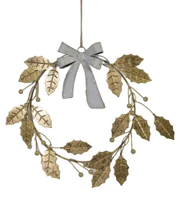 Immagine prodotto di Decorazione metallo ghirlanda oro cm 24x3x27