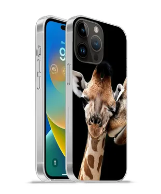 Produktbild von MuchoWow® Handyhülle Schutzhülle Hülle für Apple iPhone 14 Pro - Softcase Giraffe - Tiere - Schwarz - Porträt - Tiere Silikon Softcase Handy Hülle - Umschlag