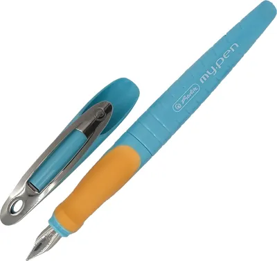 Produktbild von Herlitz my.pen, Orange, Türkis, Kartuschenfüllsystem, Blau, Medium, Sichtverpackung, 1 Stück(e)