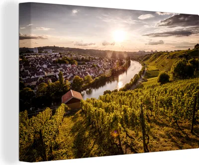 Produktbild von OneMillionCanvasses® - Leinwandbilder - 140x90 cm, Wein - Stuttgart - Deutschland, Wandbilder Kunstdruck Wanddekoration