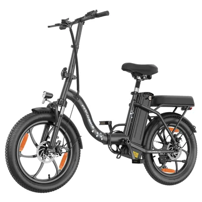 Productafbeelding van Elektrische vouwfiets met brede banden, 250W, 48V 16Ah, 25 km/h, mechanische schijfremmen, maximaal draagvermogen 120 kg, kleur zwart